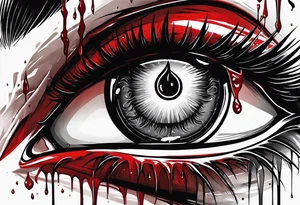 Bleeding tears flow from Alucard's eye in Hellsing tattoo tattoo idea