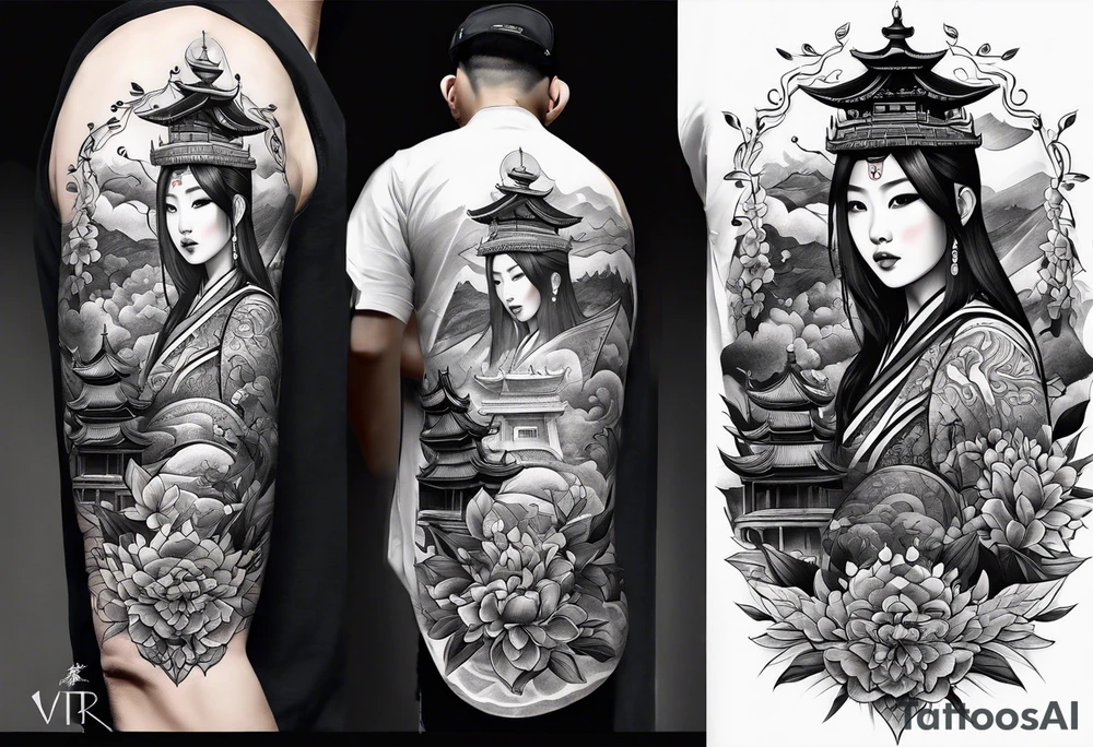 asian theme tattoo idea