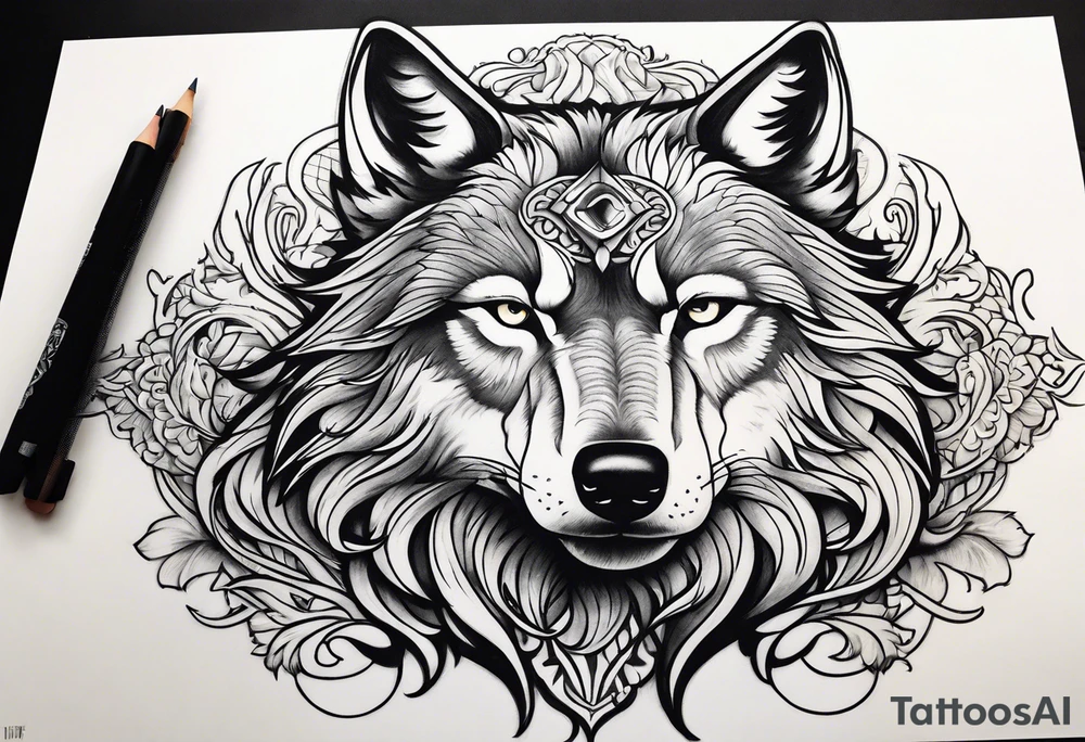 Wolf Phoenix tattoo idea