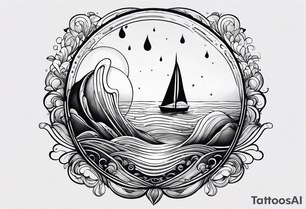 water drop falling into ocean tattoo idea