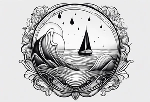 water drop falling into ocean tattoo idea