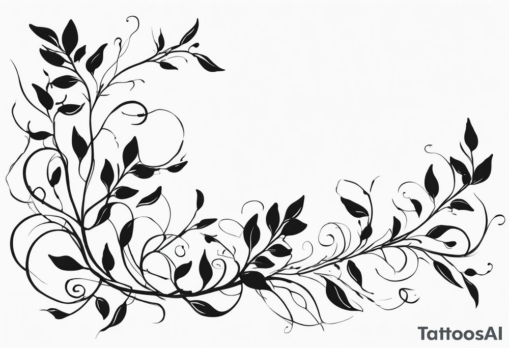 Majestic vines with leaves tattoo idea