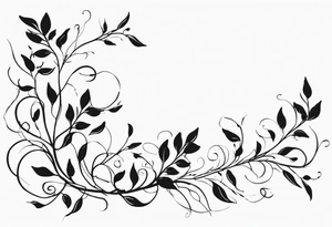 Majestic vines with leaves tattoo idea