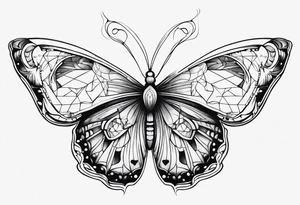 elegant butterfly da vinci tattoo idea
