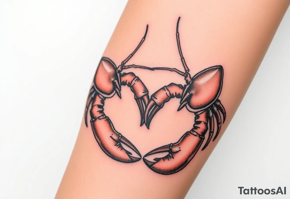Lobsters holding claws lovingly tattoo idea