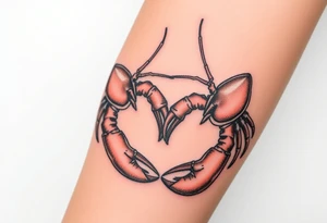 Lobsters holding claws lovingly tattoo idea