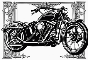 Harley Davidson  with tall handlebars tattoo idea