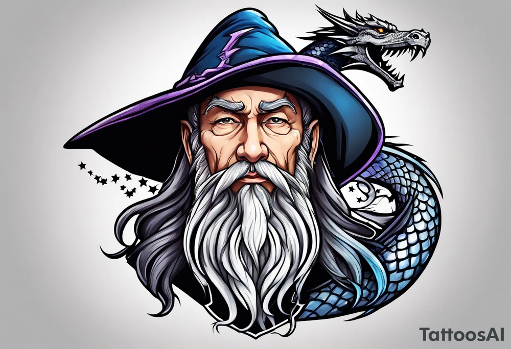 Wizard with dragon tattoo idea