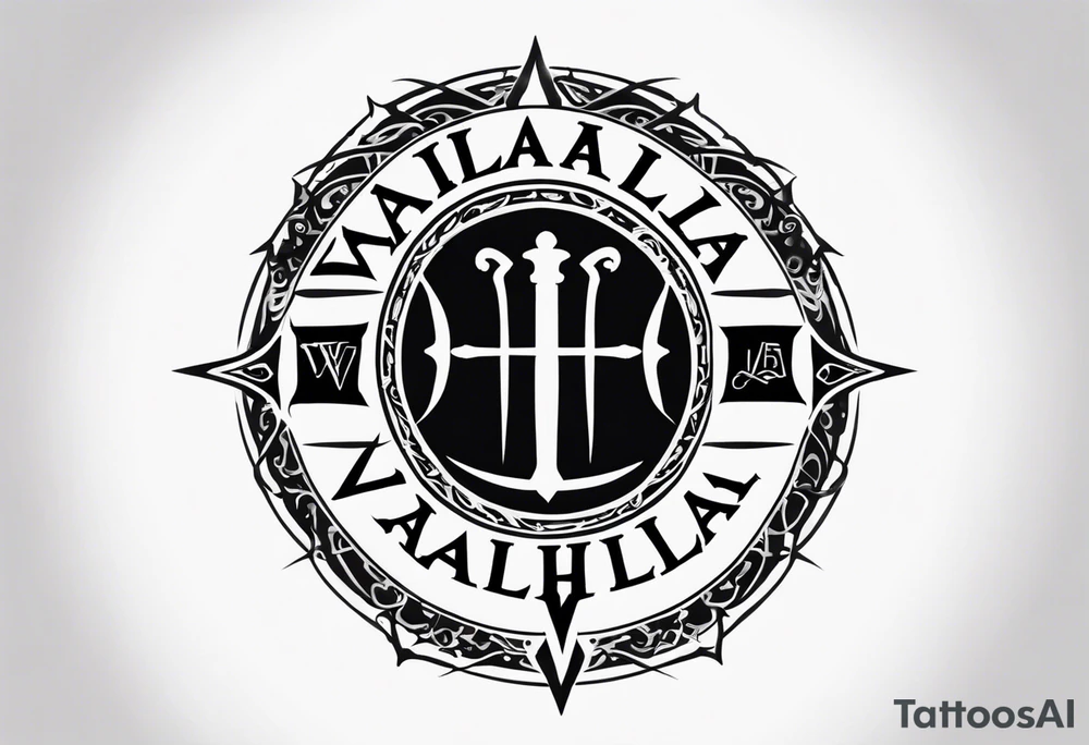 Valhalla sword circle tattoo idea