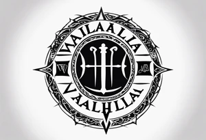 Valhalla sword circle tattoo idea