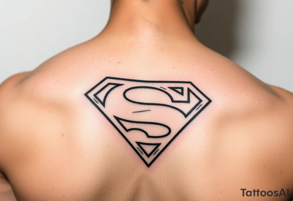 A hand tattoo that looks like the superman symbol but instead Says Soopa Villan tattoo idea
