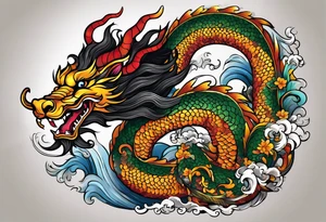 I want to make 12 Chinese zodiac animals in such a way that they give out the shape of the dragon.
It would start with a dragon and end with a snake. tattoo idea