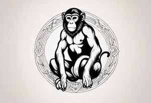 zodiac monkey with full body tattoo idea