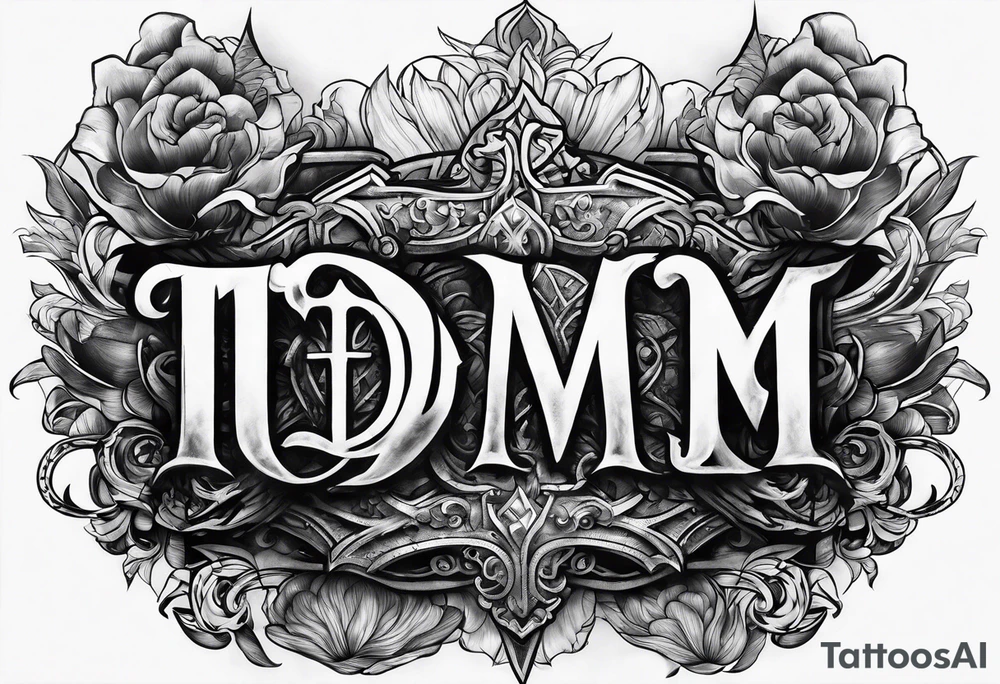 the letters tdm with smoke in the background tattoo idea