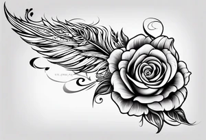 fore arm tattoo
a angel feather including a stylish rose with first name Isa encrypted tattoo idea