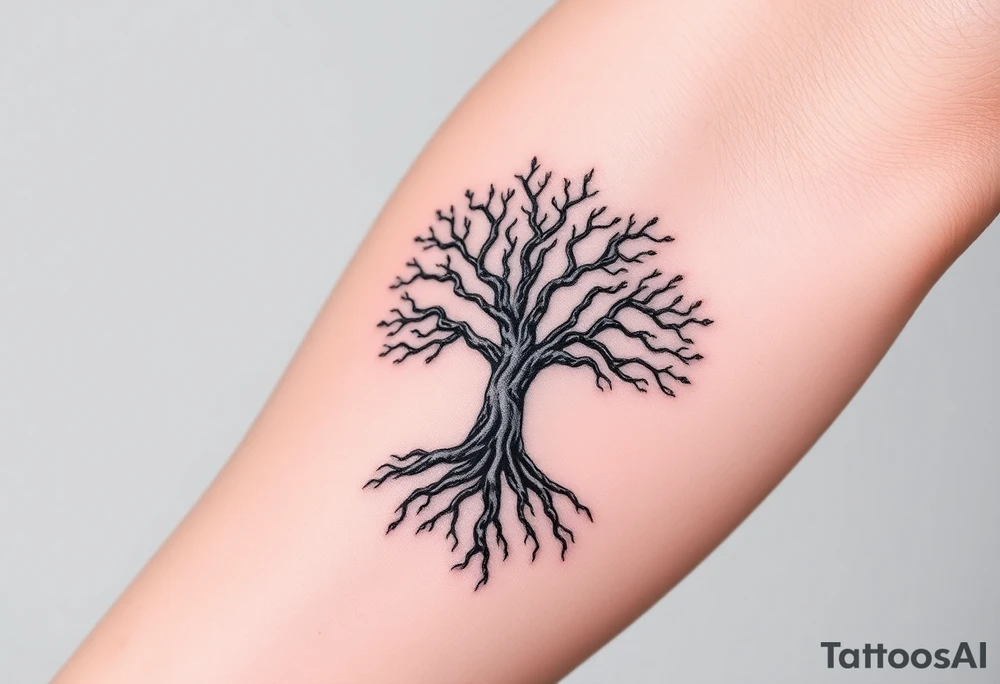 Family tree with roots tattoo idea