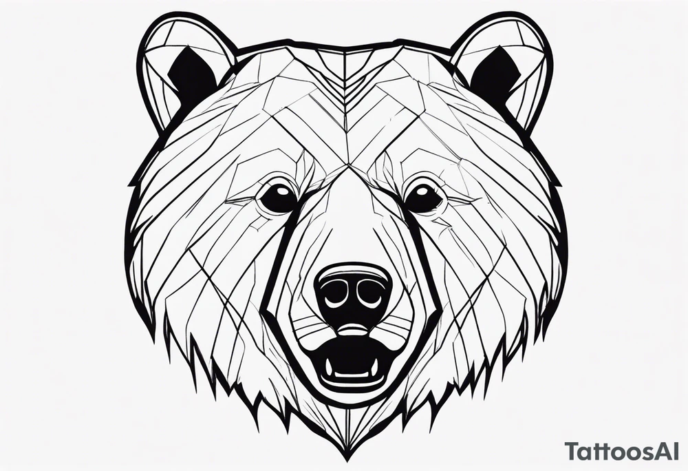 bear face scary tattoo idea