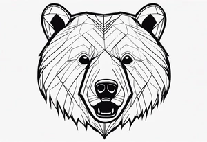 bear face scary tattoo idea