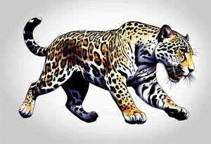 jaguar running tattoo idea