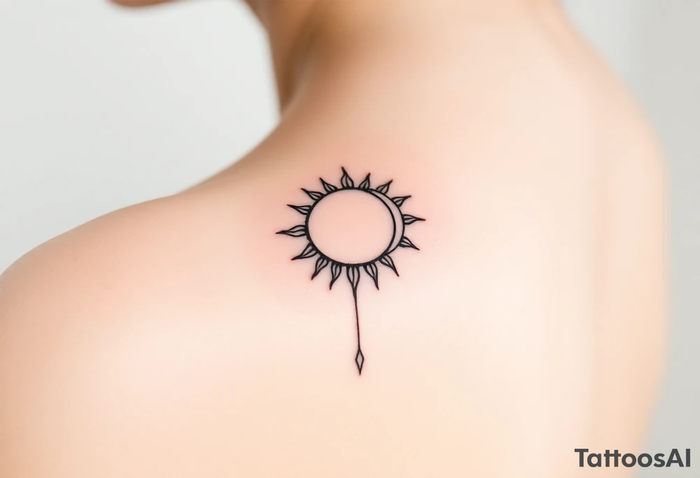 The sun and the moon cascading tattoo idea