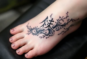 japanese characters for 風 (Kaze) – Wind
Color: Light blue and white, representing movement, freedom, and the natural flow of air. tattoo idea