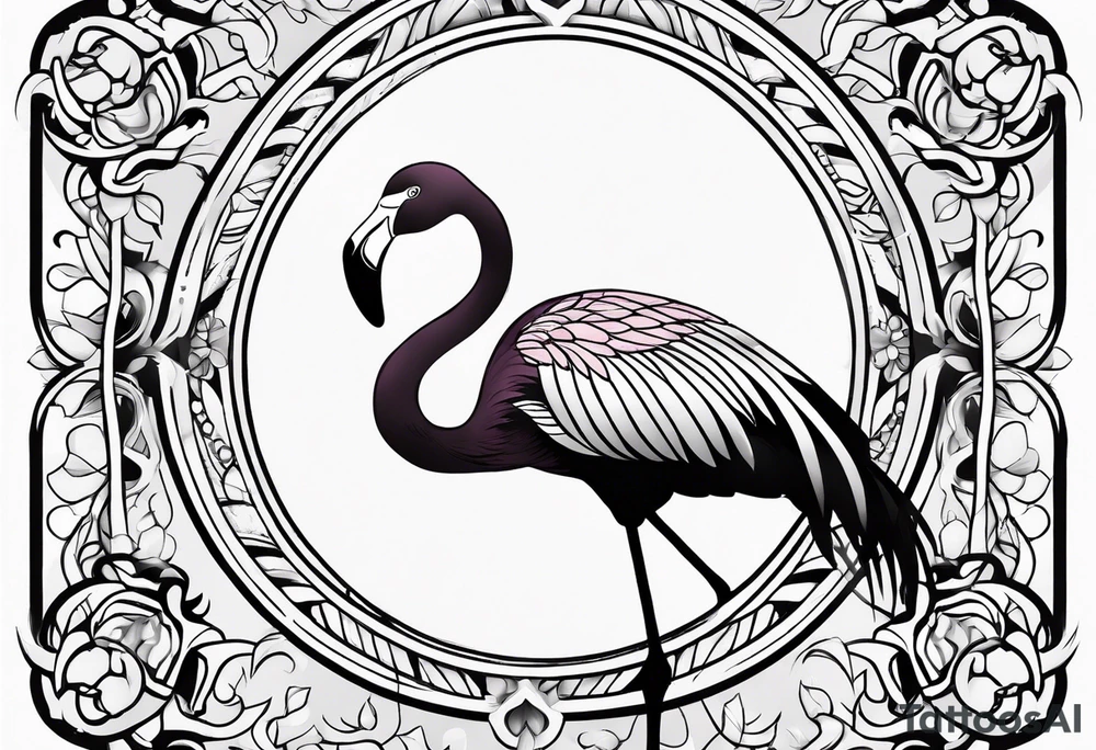 flamingo simple tattoo idea