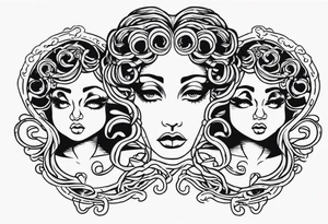 hear no evil, see no evil, speak no evil medusa tattoo idea