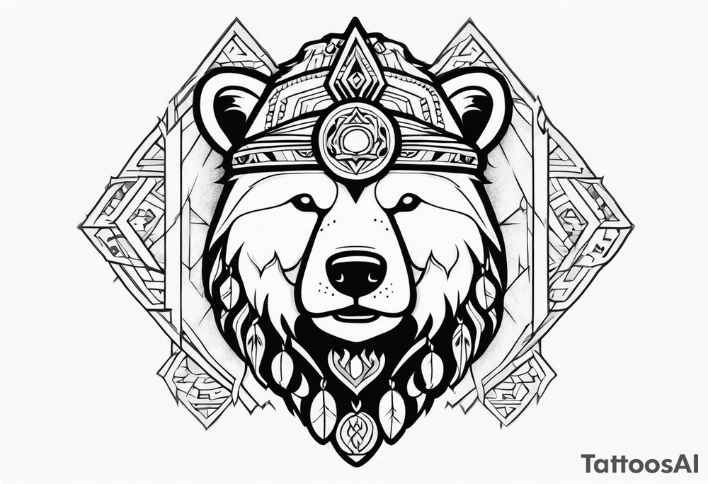 Snow bear shaman tattoo idea
