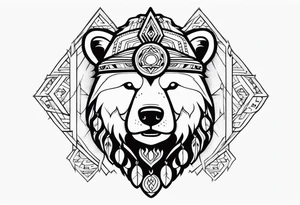 Snow bear shaman tattoo idea