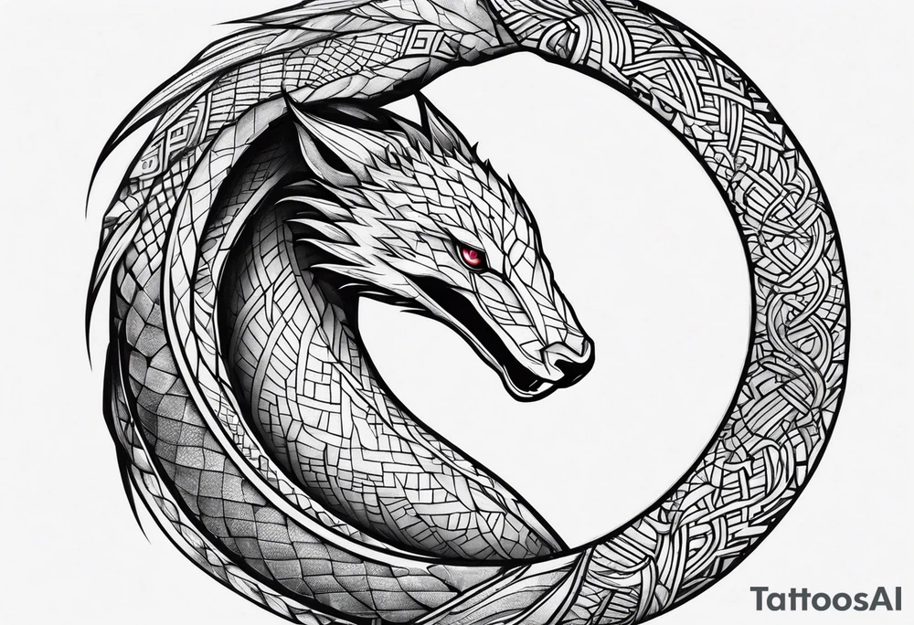 broken Ouroboros tattoo idea