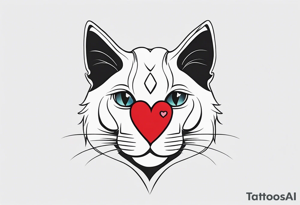 A cat with a heart tattoo idea