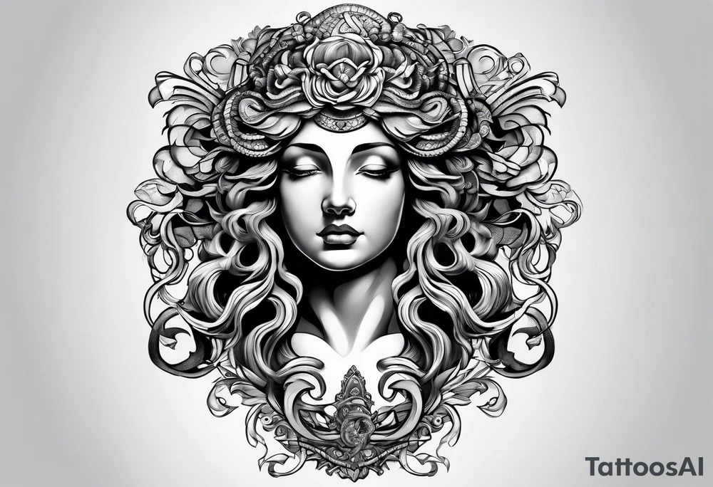 cabeça da medusa tattoo idea