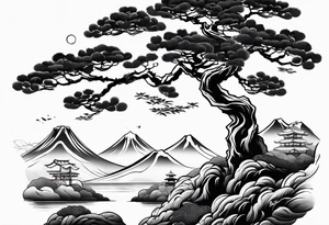 ukiyoe, bonsai tattoo idea