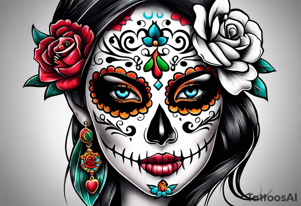 Mexico day of dead tattoo idea
