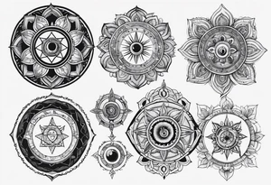 it is included , dharmachakra, and humen life cycle from birth death cycle tattoo idea