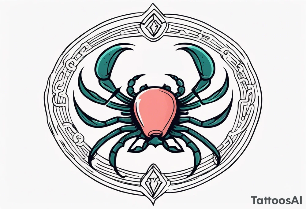 Traditional cancer sign tattoo idea