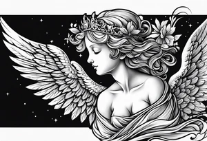 Cherub angel in the sky tattoo idea