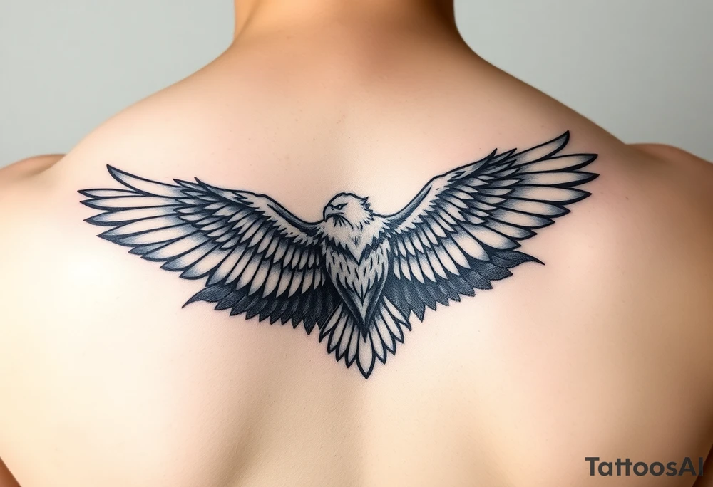 Eagle ray tattoo with shadow underneath tattoo idea