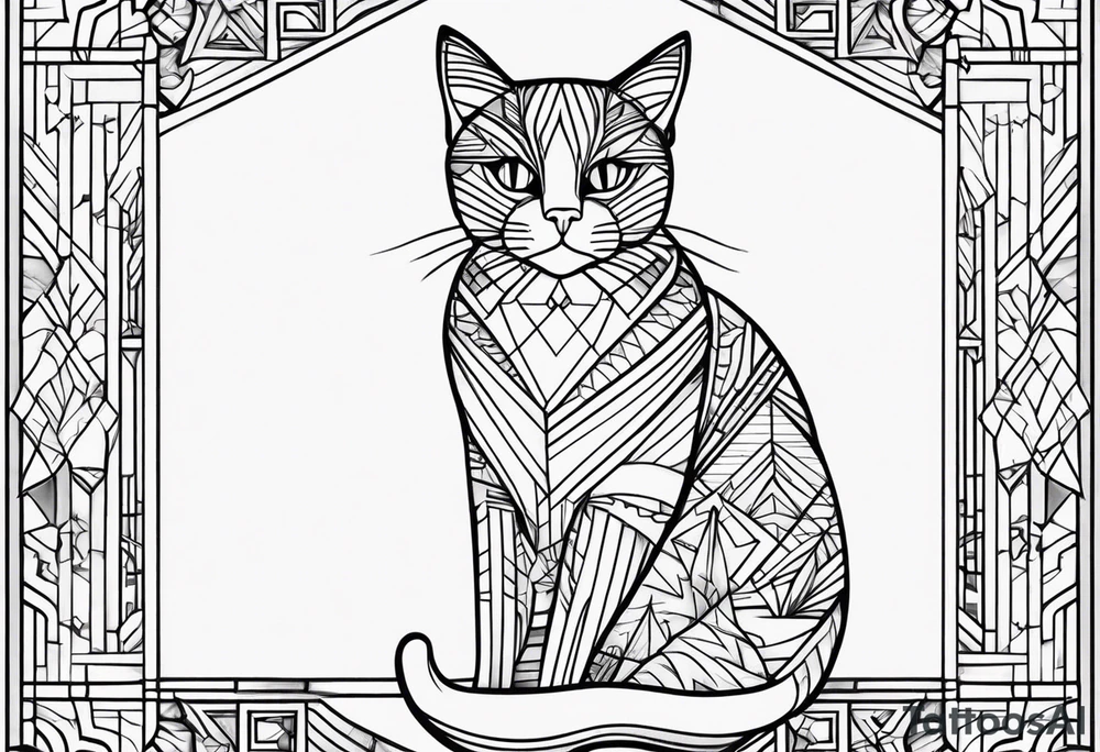 simple cat design tattoo idea