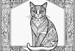 simple cat design tattoo idea