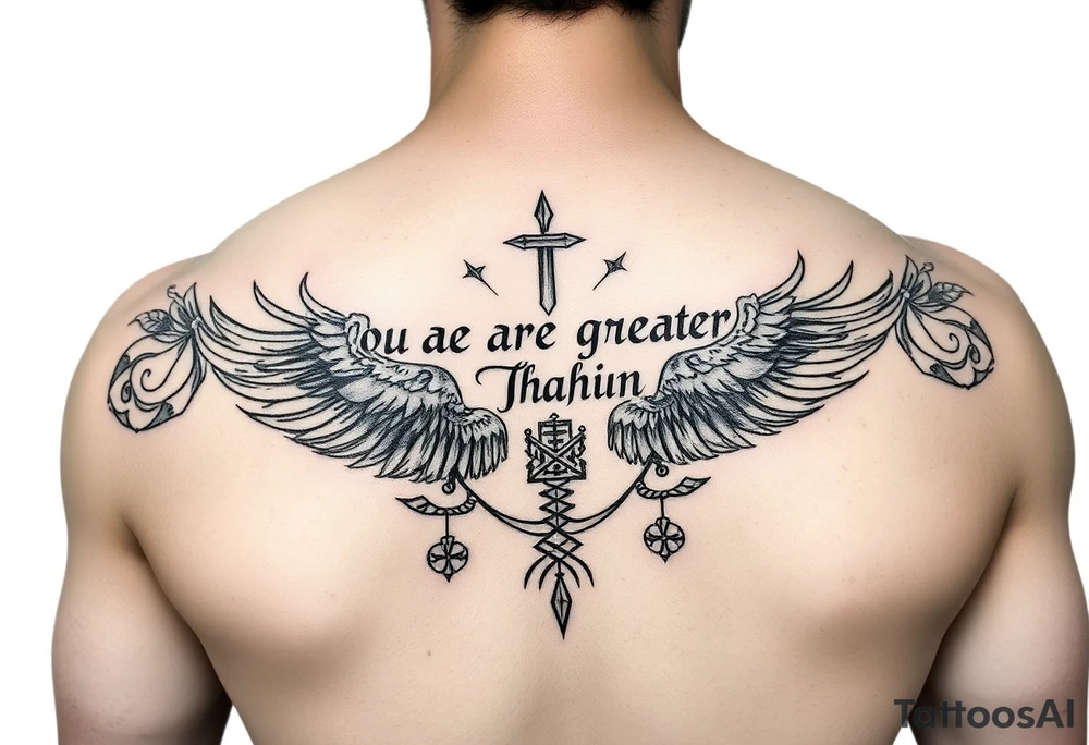 YOU ARE GREATER THAN URR HIGHS AND LOWSV THROUGH SYMBOLS tattoo idea