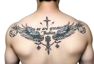 YOU ARE GREATER THAN URR HIGHS AND LOWSV THROUGH SYMBOLS tattoo idea