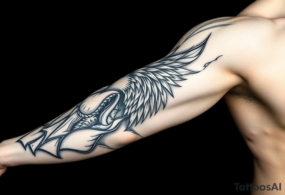 Wolfsbane going up the arm with details tattoo idea