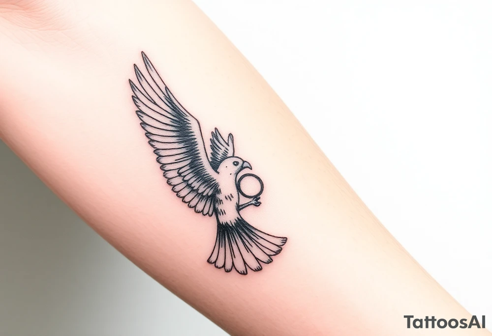 Bird catching prey tattoo idea