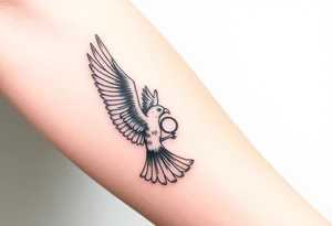Bird catching prey tattoo idea