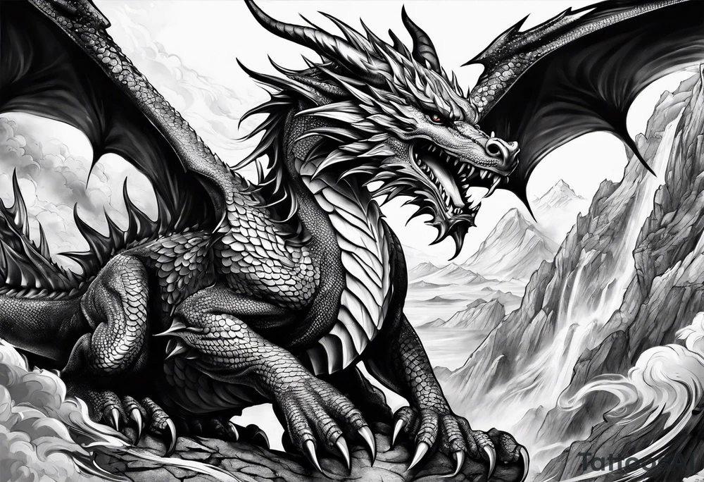 angelish 
roaring dragons tattoo idea