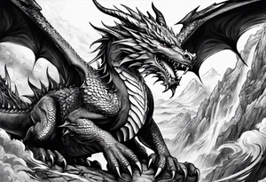 angelish 
roaring dragons tattoo idea