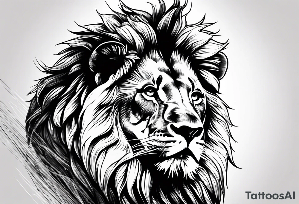 realistic lion tattoo idea