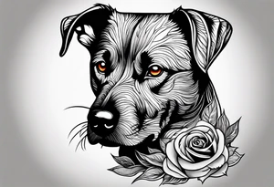 Burnt dog with fire tattoo idea