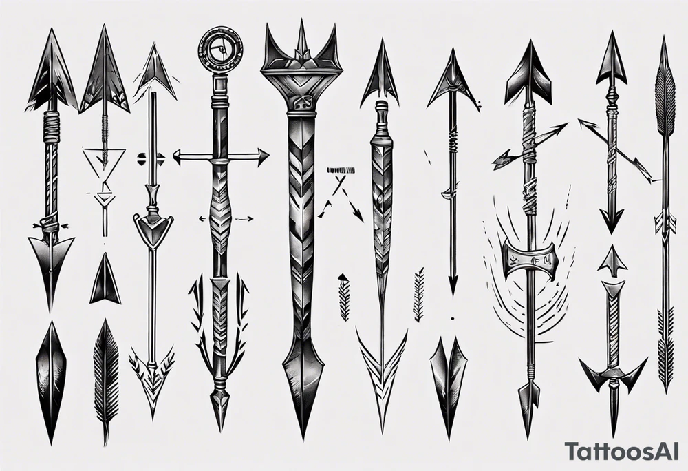 arrow and roman numerals tattoo idea